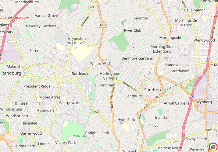 Map location of Hurlingham Gardens